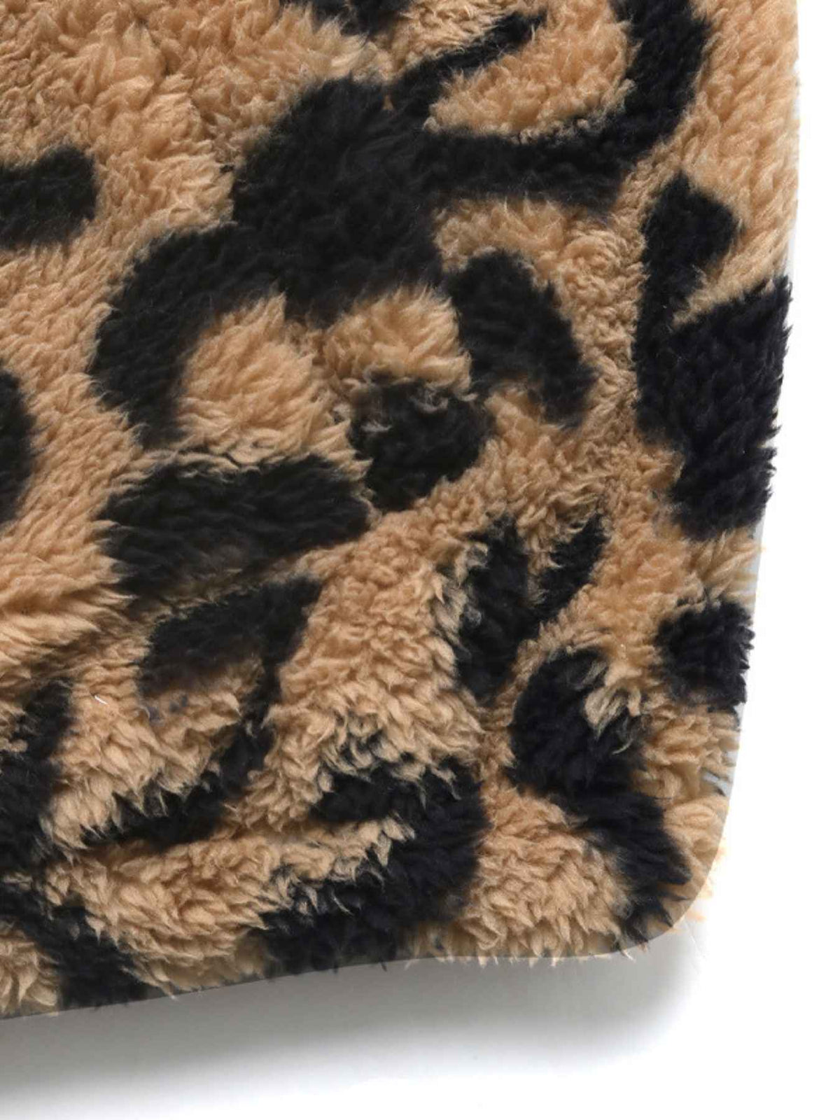 Leopard Print Sherpa Jacket with Full Zip