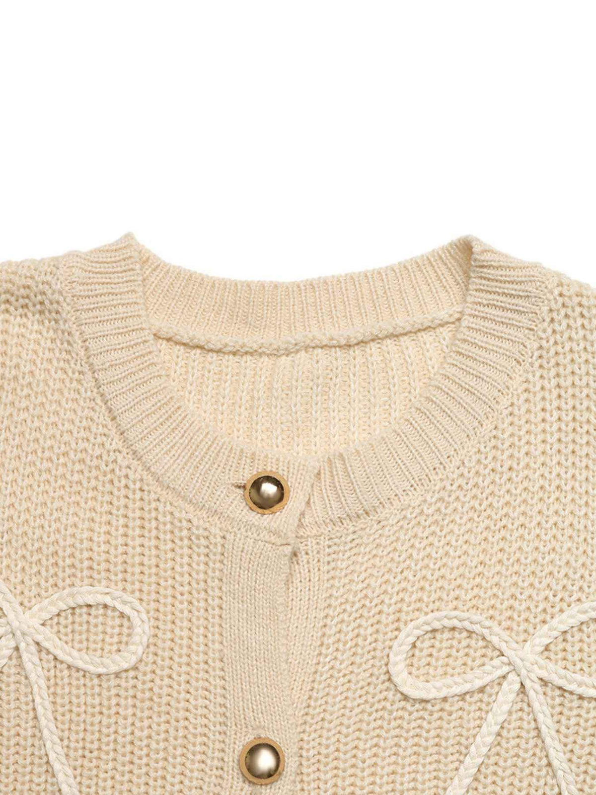 Bow Cardigan with Gold Buttons
