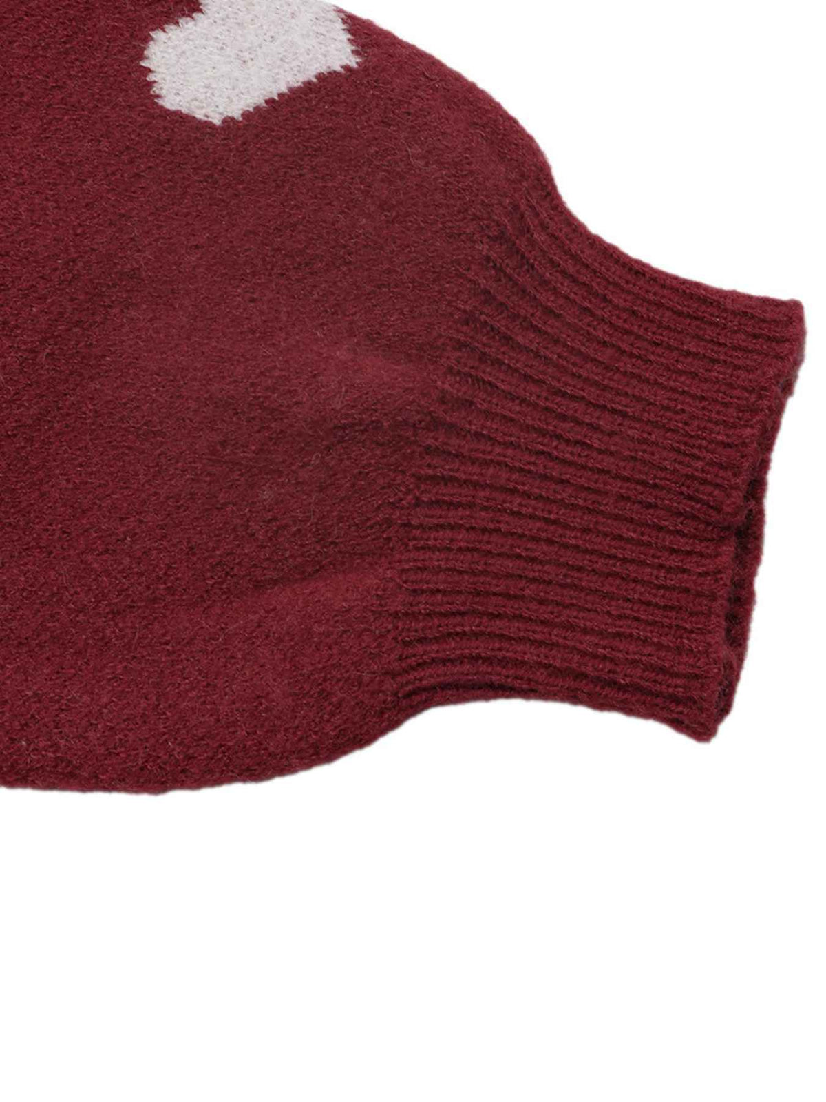 Heart Print Crew Neck Sweater