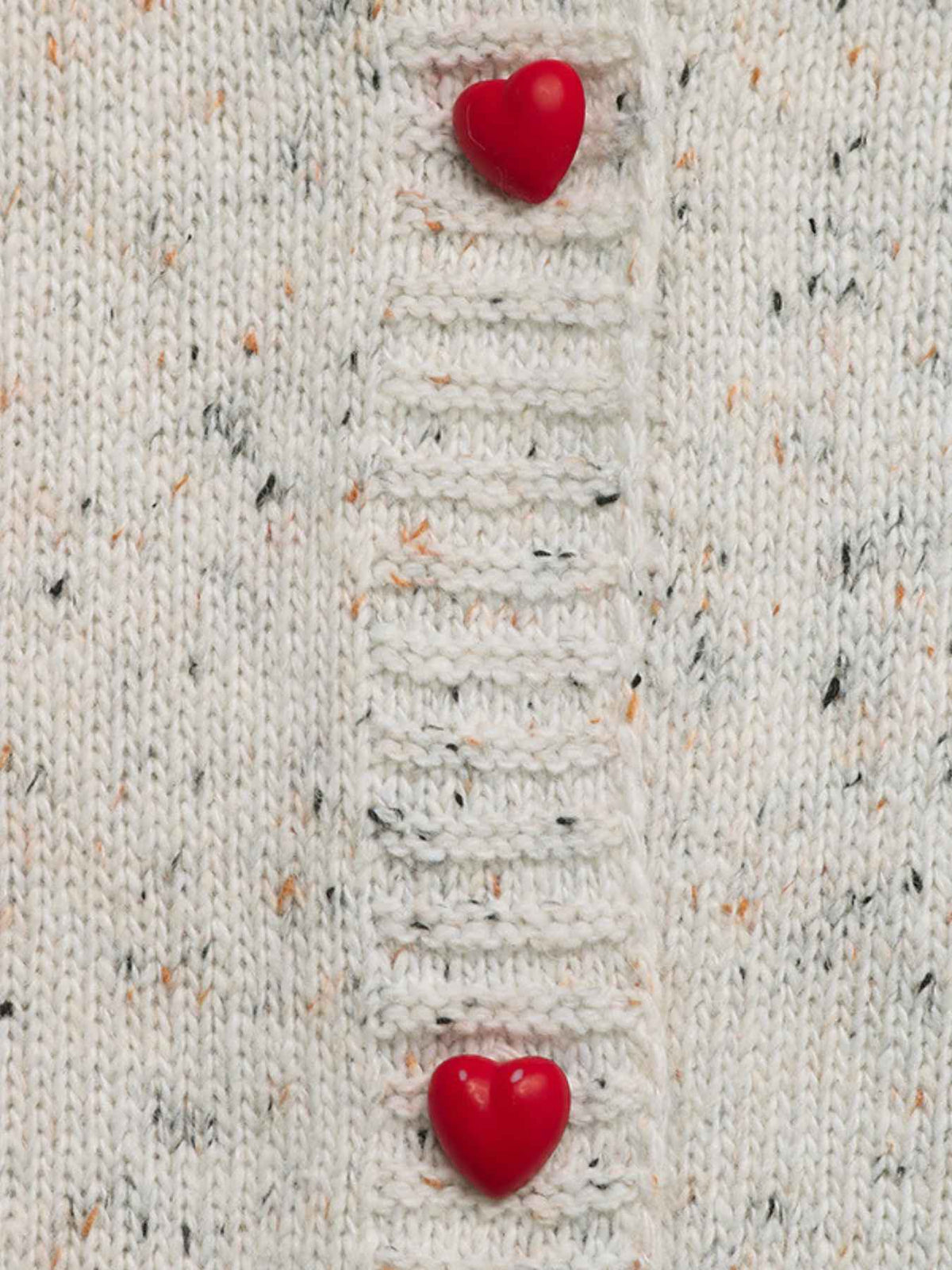 Heart Cardigan with Contrast Trim