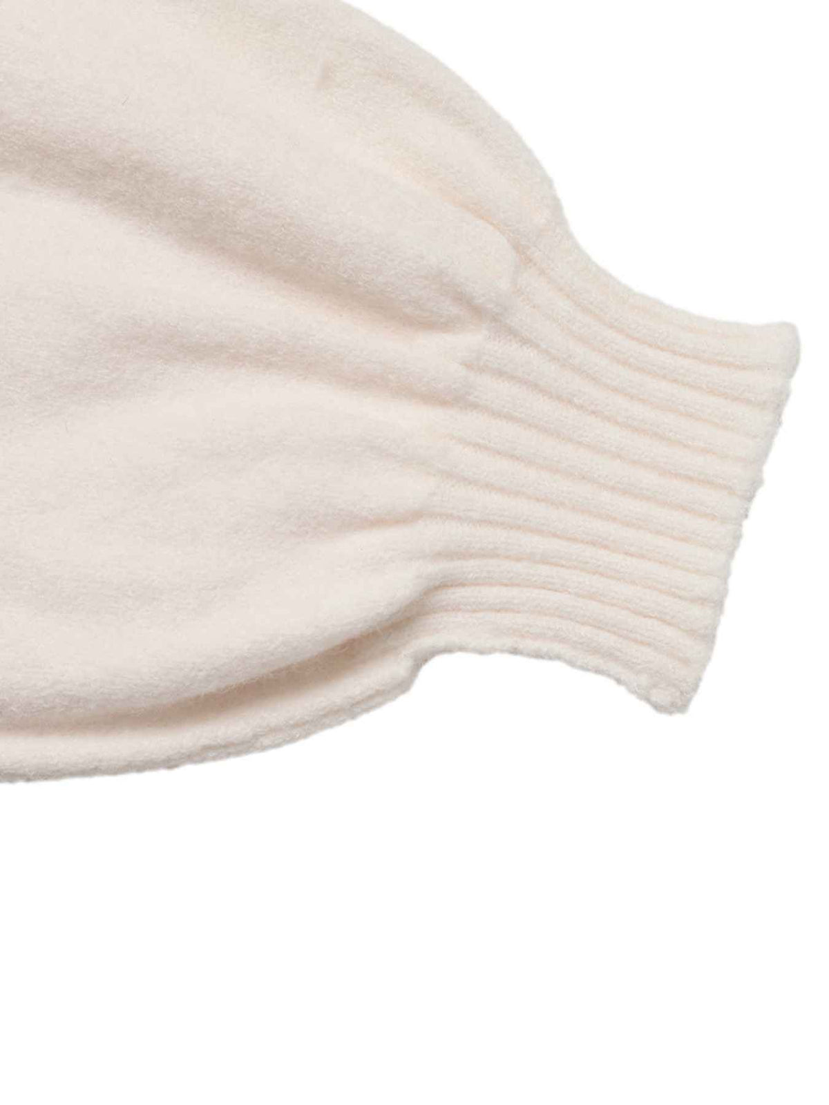 Mock Neck Heart Sweater with Lantern Sleeves