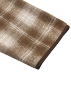 Collarless Plaid Jacket with Contrast Trim and Button Front