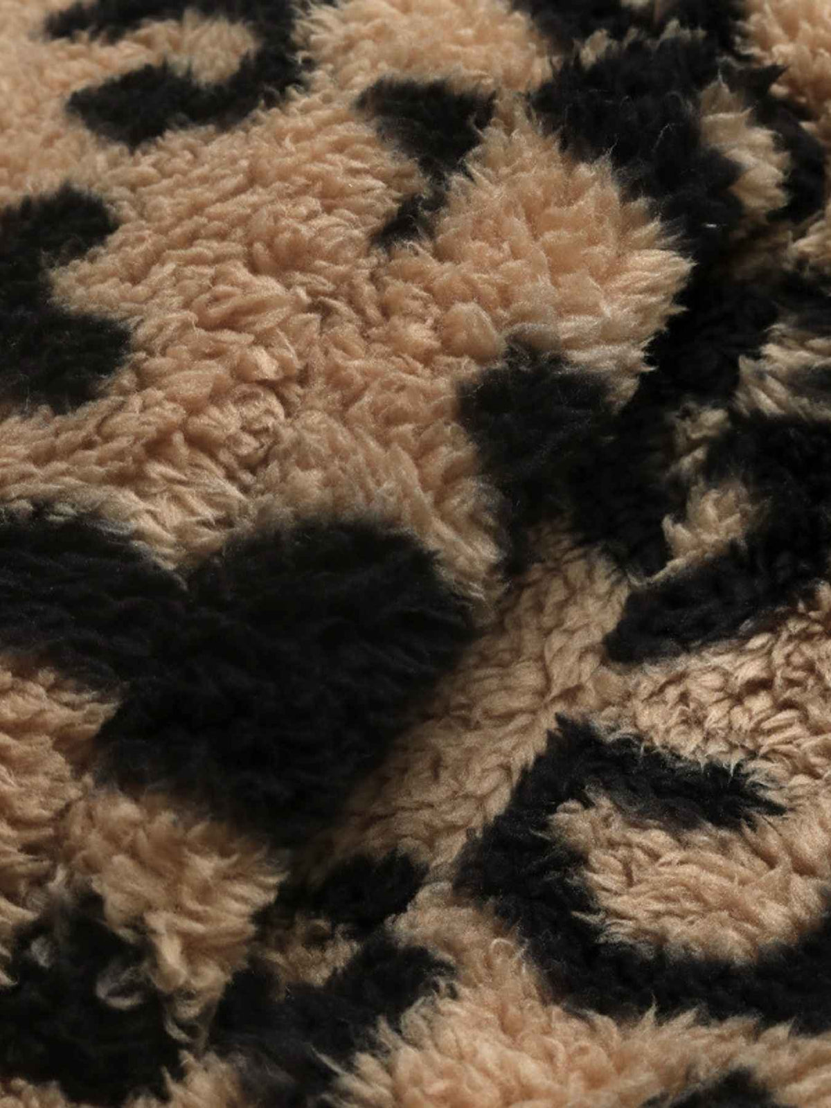 Leopard Print Sherpa Jacket with Full Zip