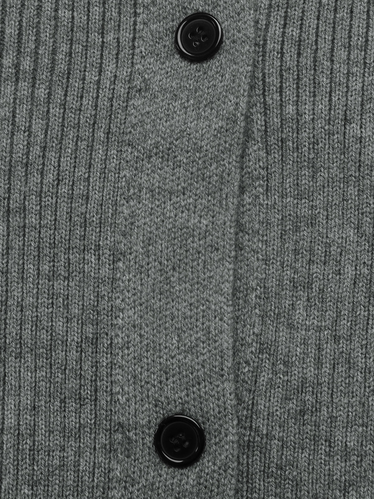 Button Up Cardigan with High Neck, Ribbed Knit and Drop Shoulders