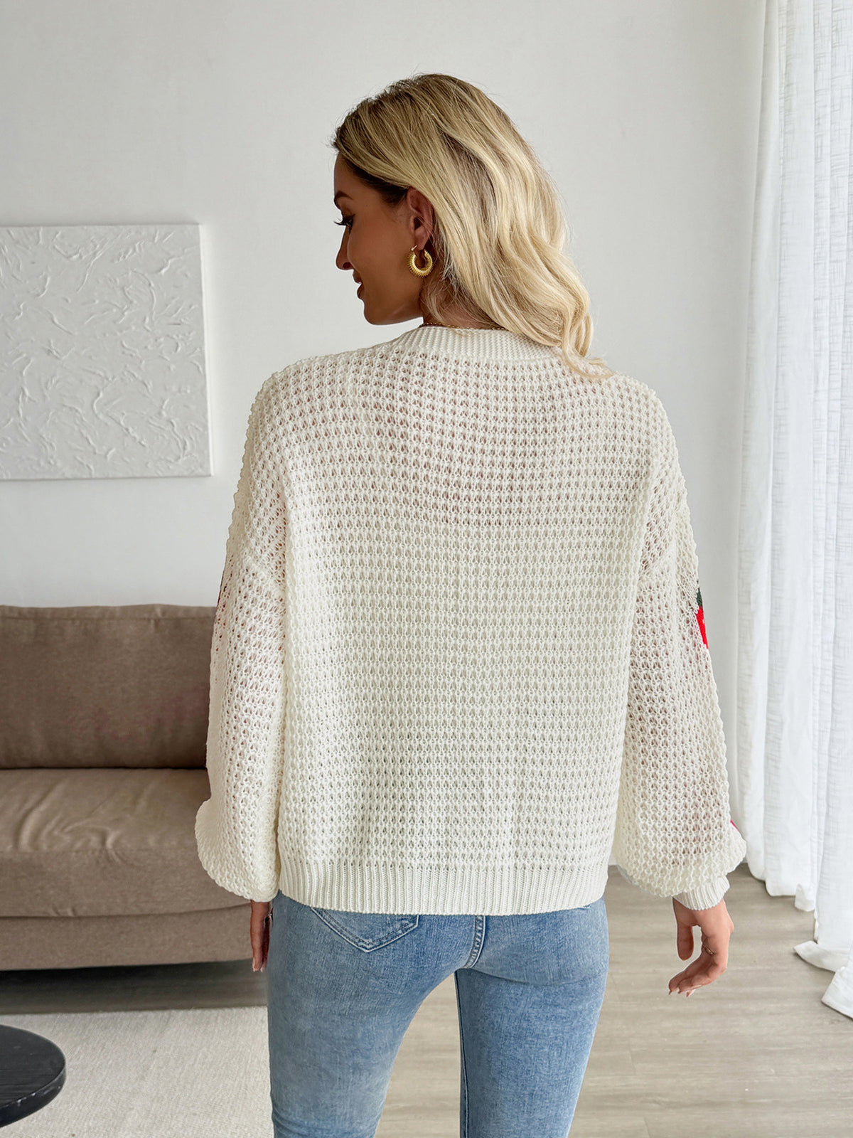 Strawberry Cardigan with Red Buttons