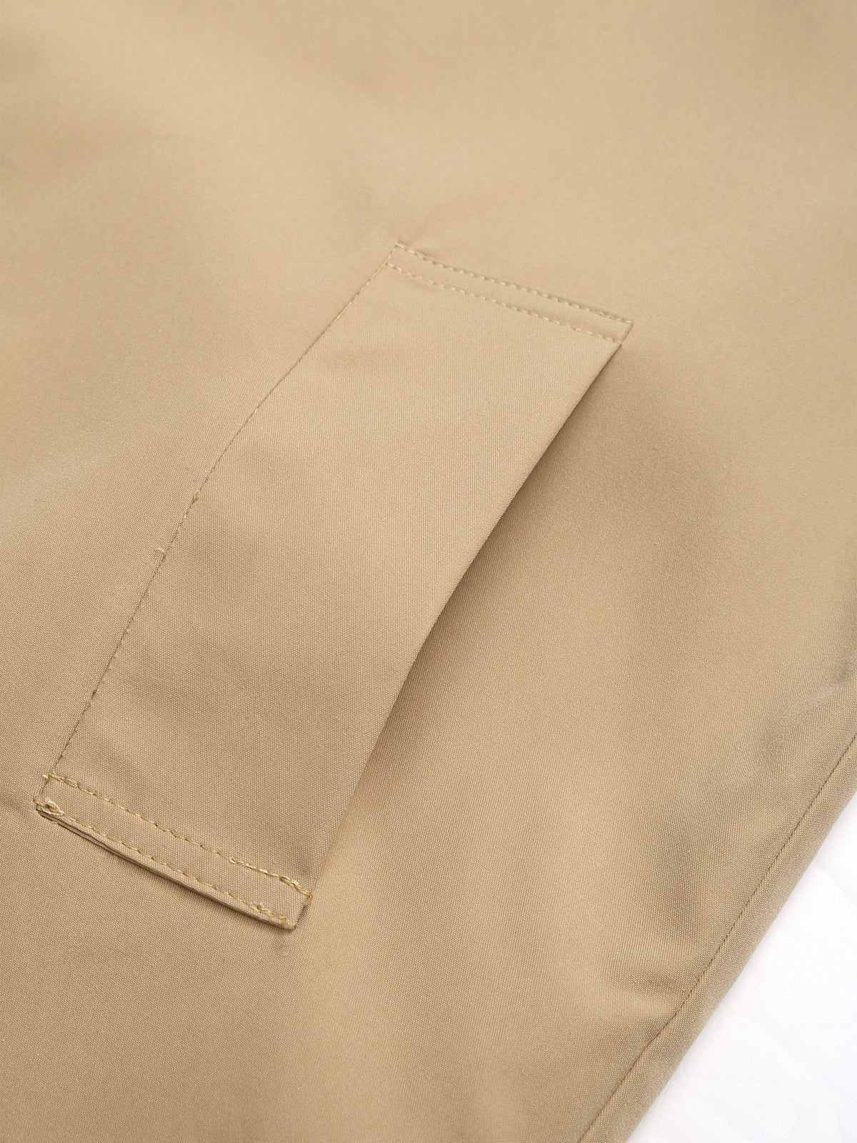 Short Trench Coat with Contrast Collar