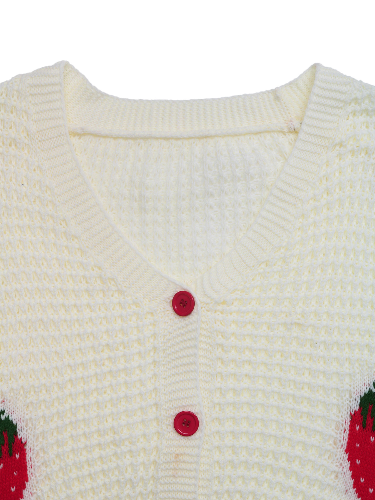 Strawberry Cardigan with Red Buttons