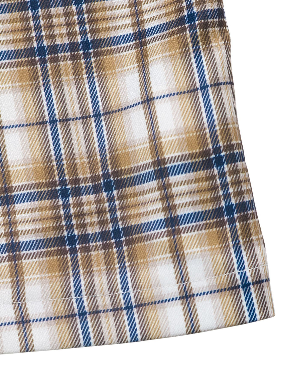 Plaid Blazer with Chenille Letter Patches and Flap Pockets