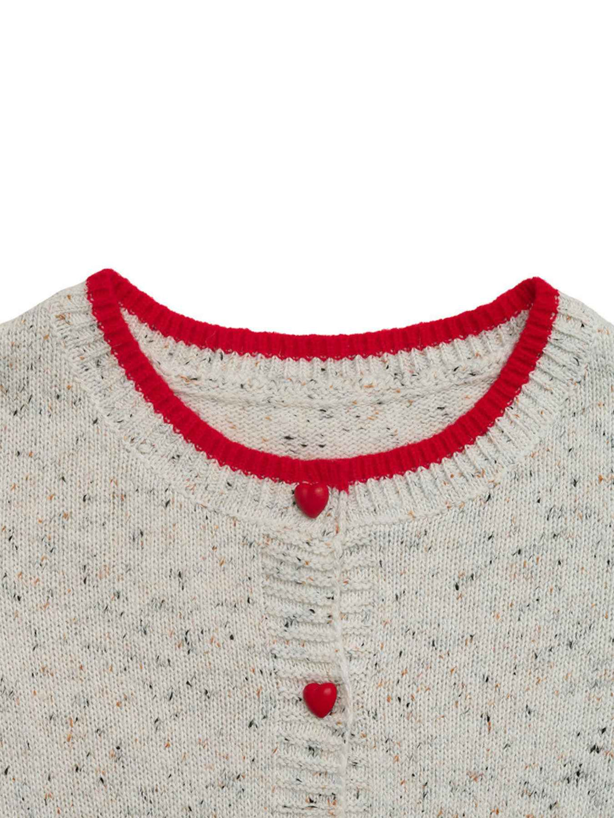 Heart Cardigan with Contrast Trim