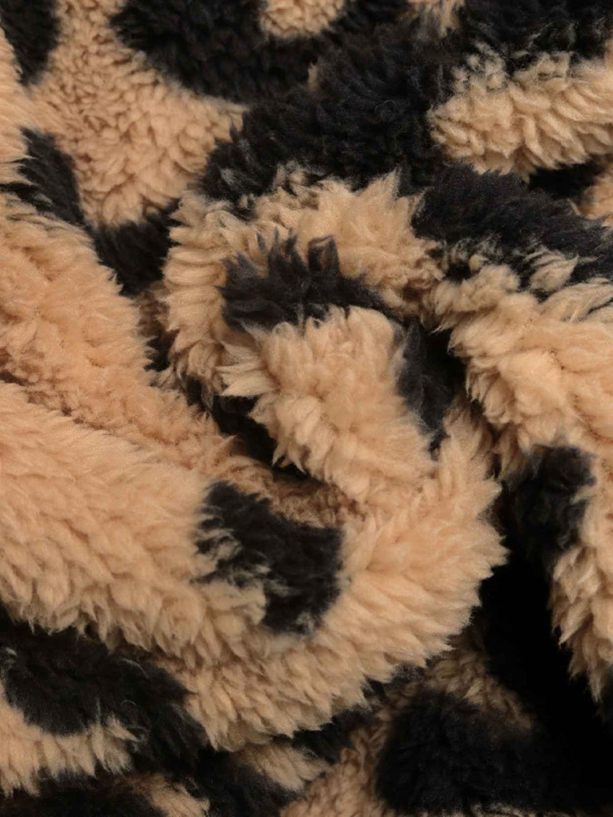 Leopard Print Sherpa Jacket with Full Zip