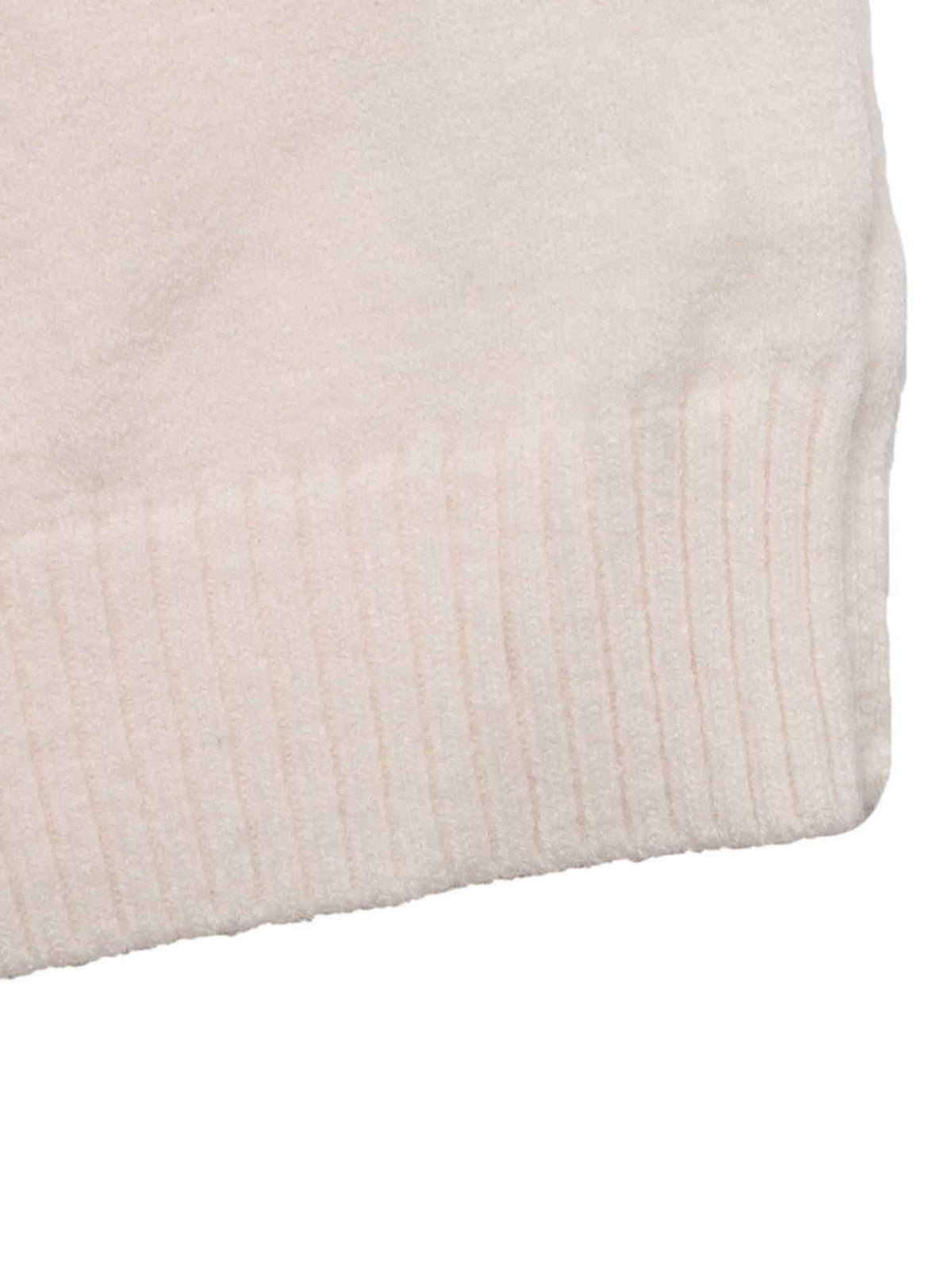 Mock Neck Heart Sweater with Lantern Sleeves